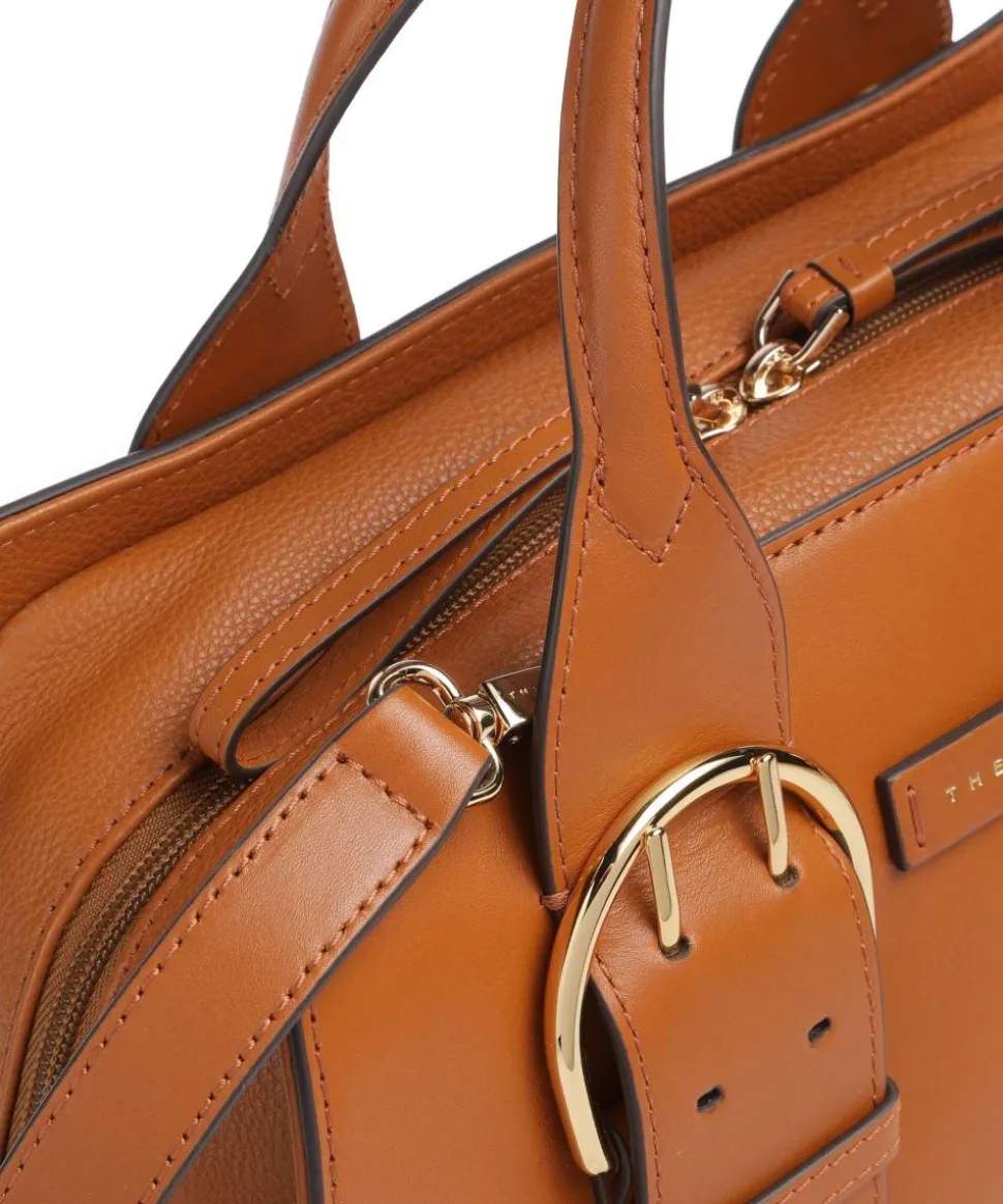 Elena Handtasche fein genarbtes Rindsleder cognac