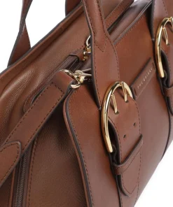 Elena Handtasche fein genarbtes Rindsleder braun