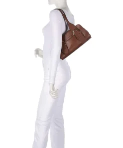 Elena Schultertasche fein genarbtes Rindsleder braun