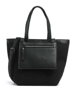 Elena Shopper Canvas, Lederimitat schwarz