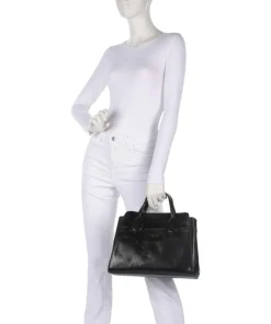 Elettra Handtasche fein genarbtes Rindsleder schwarz