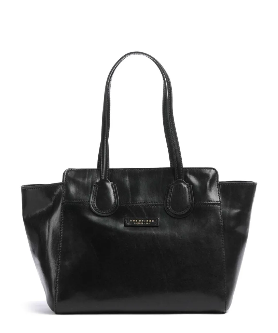 Elettra Schultertasche fein genarbtes Rindsleder schwarz