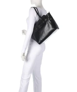 Elettra Schultertasche fein genarbtes Rindsleder schwarz