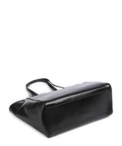 Elettra Schultertasche fein genarbtes Rindsleder schwarz