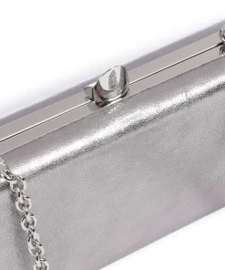 Eliv Umhängetasche genarbtes Rindsleder silber