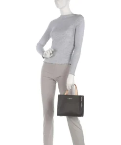 Ella Handtasche Lederimitat dunkelbraun