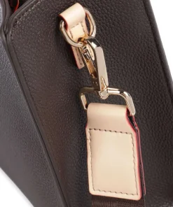 Ella Handtasche Lederimitat dunkelbraun