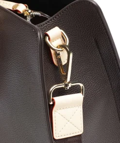 Ella Handtasche Lederimitat dunkelbraun