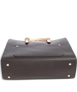 Ella Handtasche Lederimitat dunkelbraun