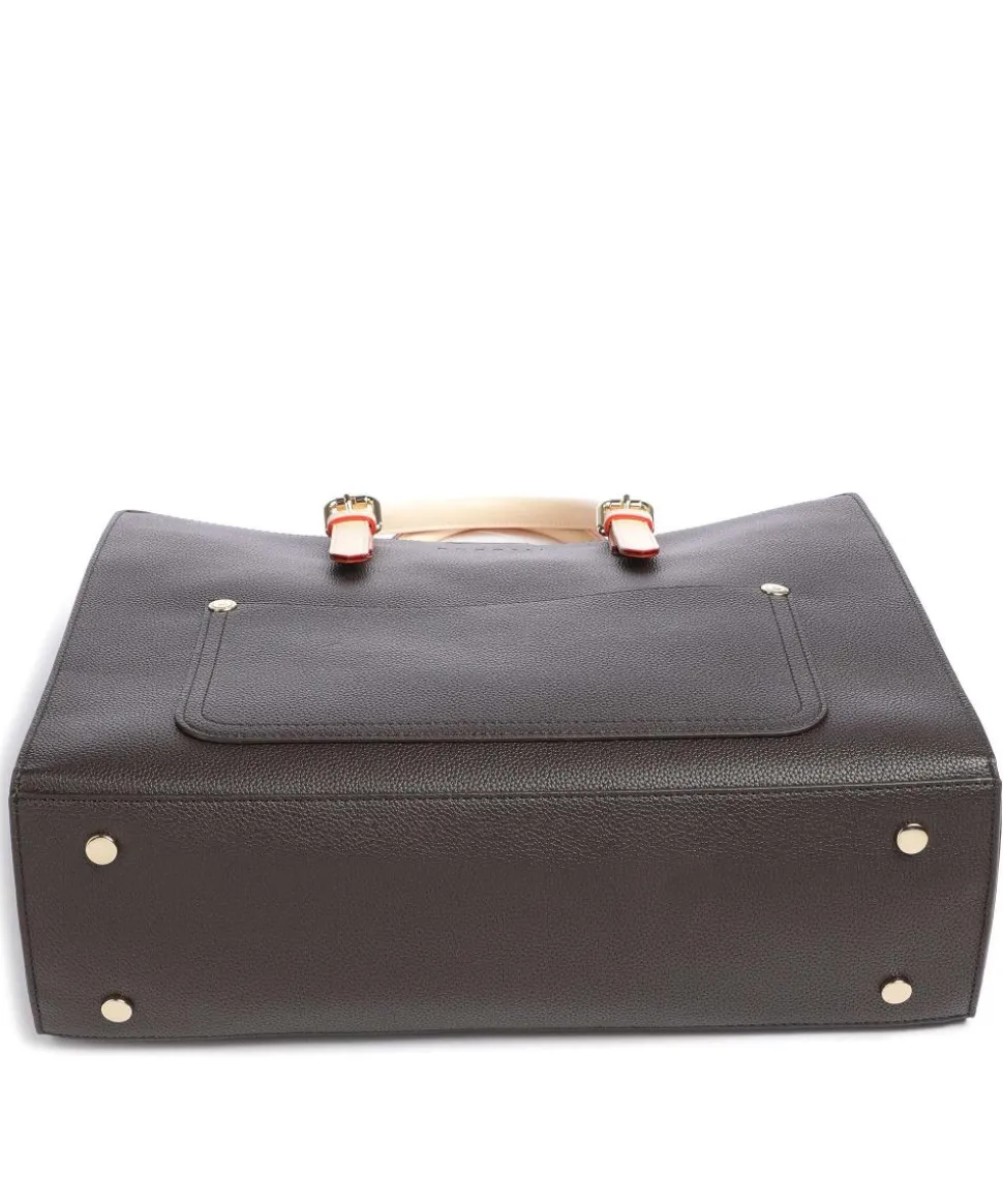 Ella Handtasche Lederimitat dunkelbraun