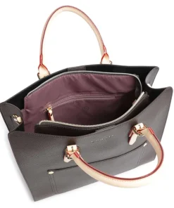 Ella Handtasche Lederimitat dunkelbraun