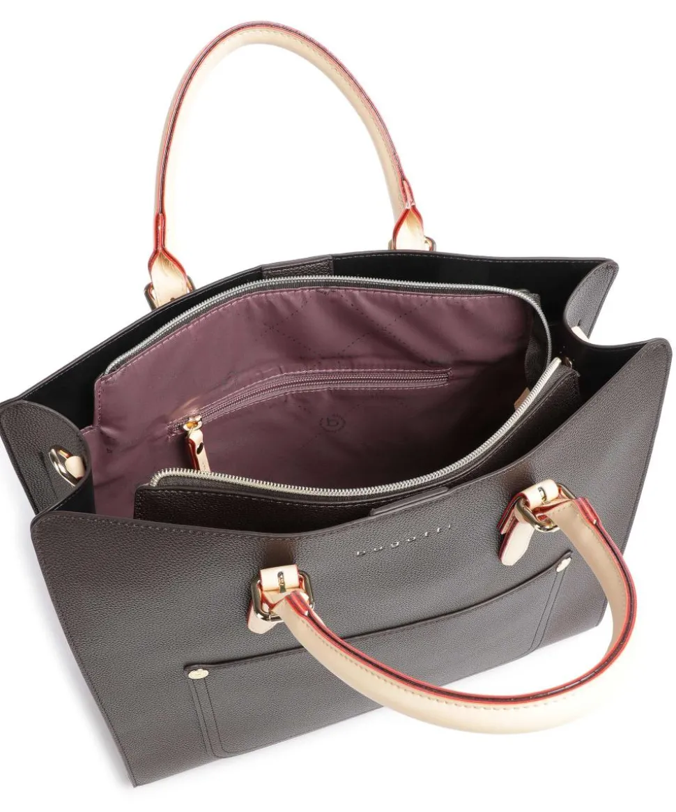 Ella Handtasche Lederimitat dunkelbraun