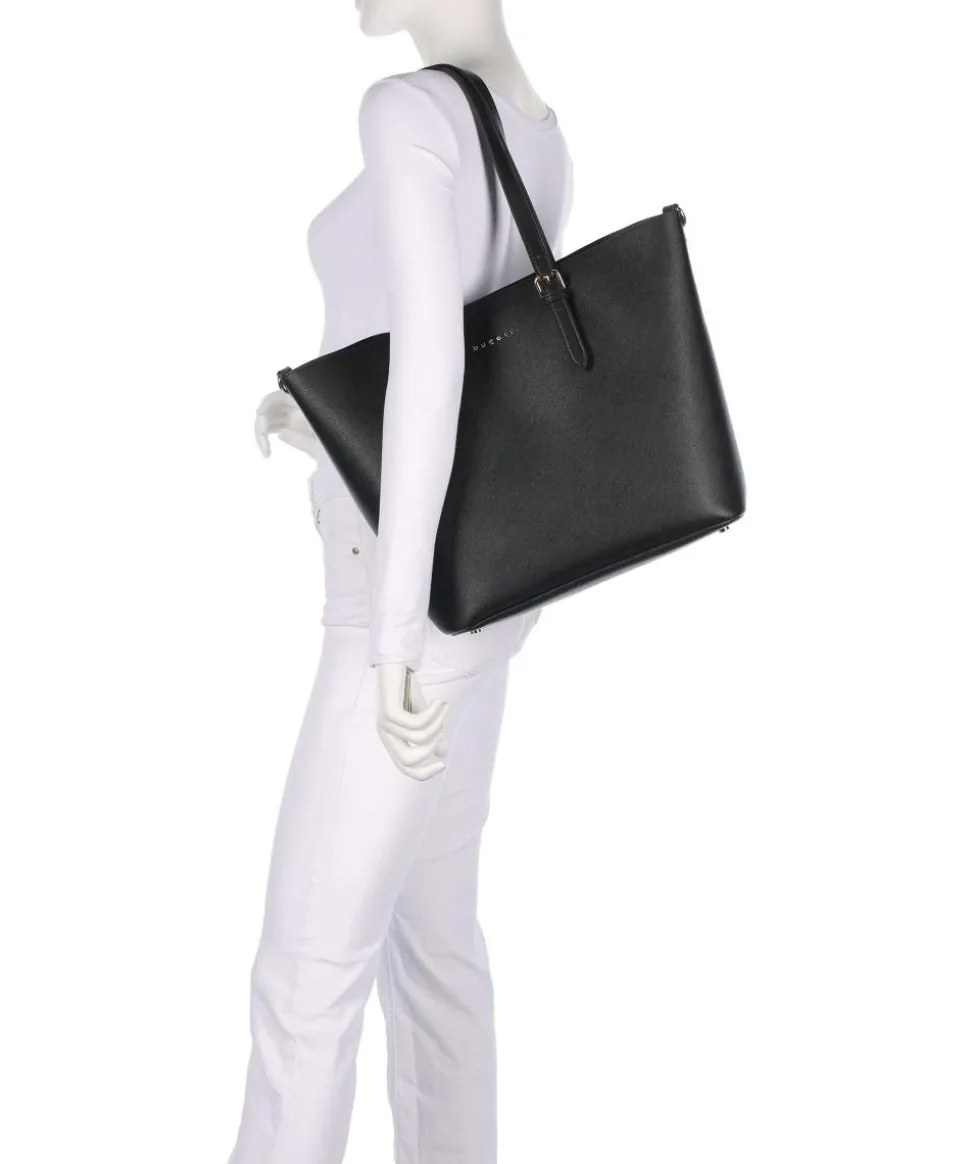 Ella Shopper Lederimitat schwarz