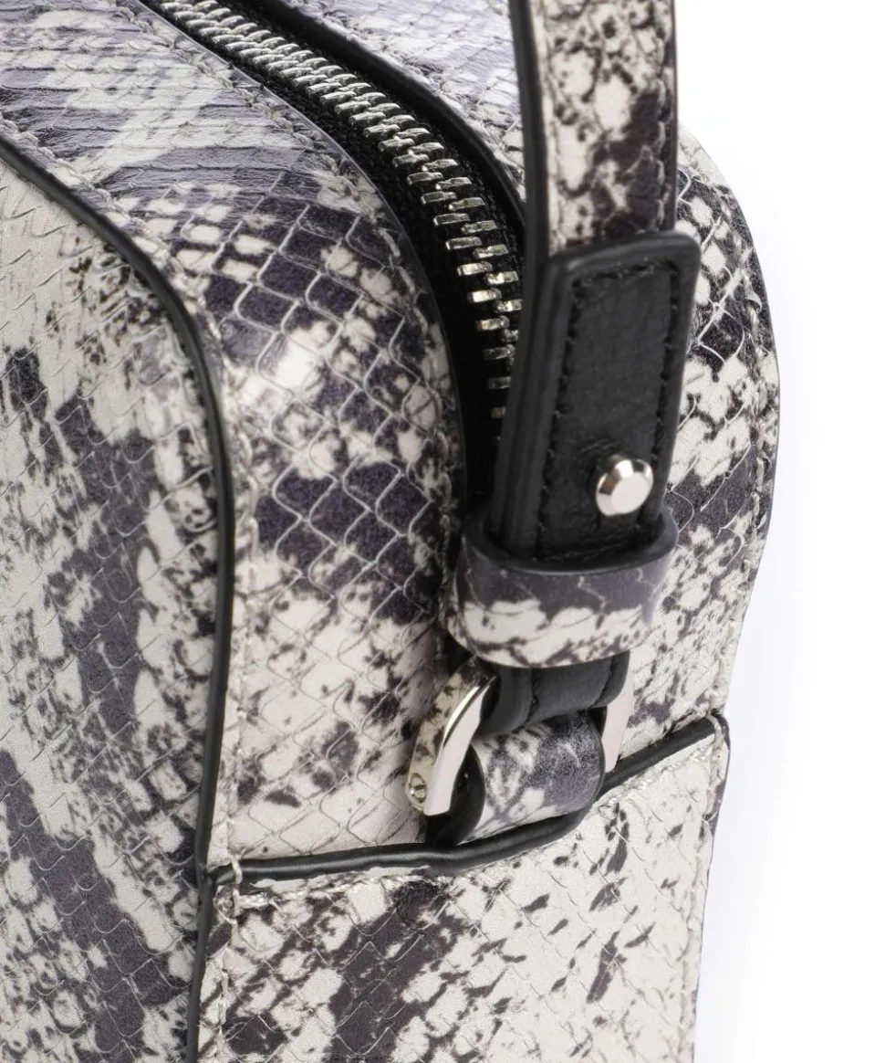 Ella Snake S Umhängetasche geprägtes Leder creme