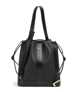Elles M Bucket bag genarbtes Rindsleder schwarz