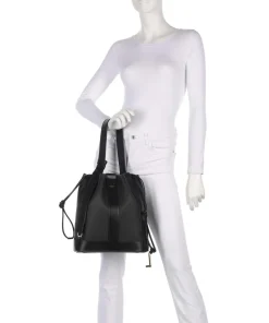 Elles M Bucket bag genarbtes Rindsleder schwarz