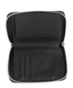 Ellis Geldbörse genarbtes Leder dunkelblau