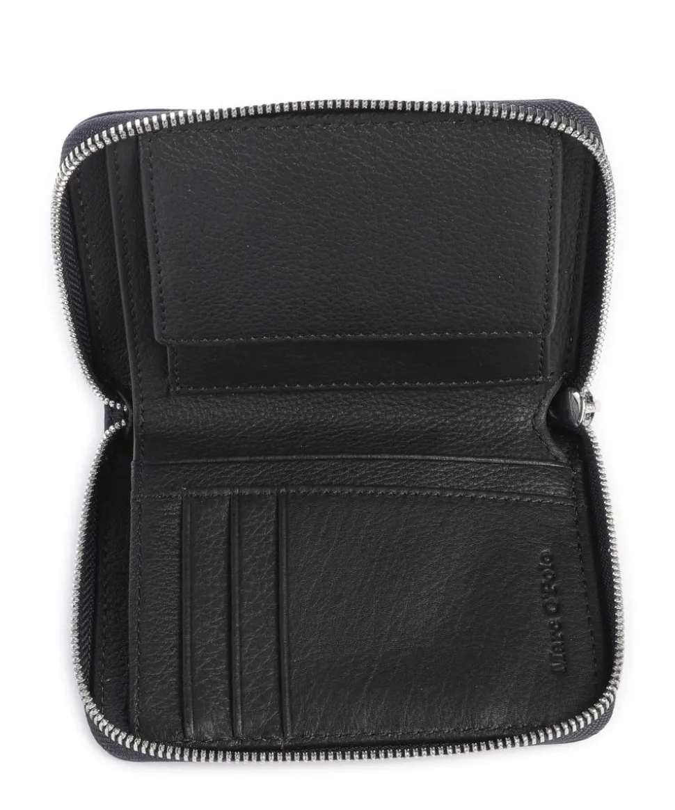 Ellis Geldbörse genarbtes Leder dunkelblau