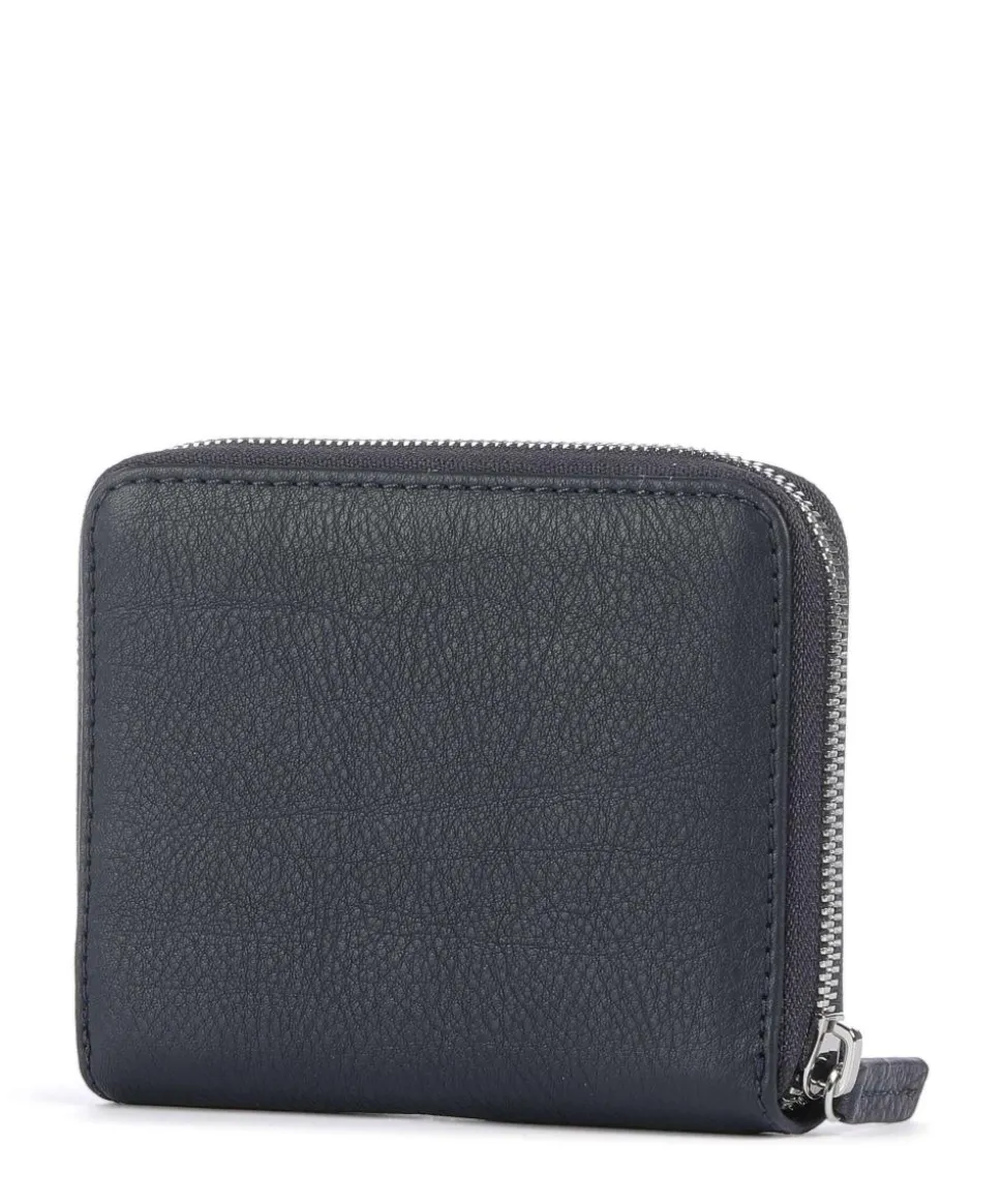 Ellis Geldbörse genarbtes Leder dunkelblau