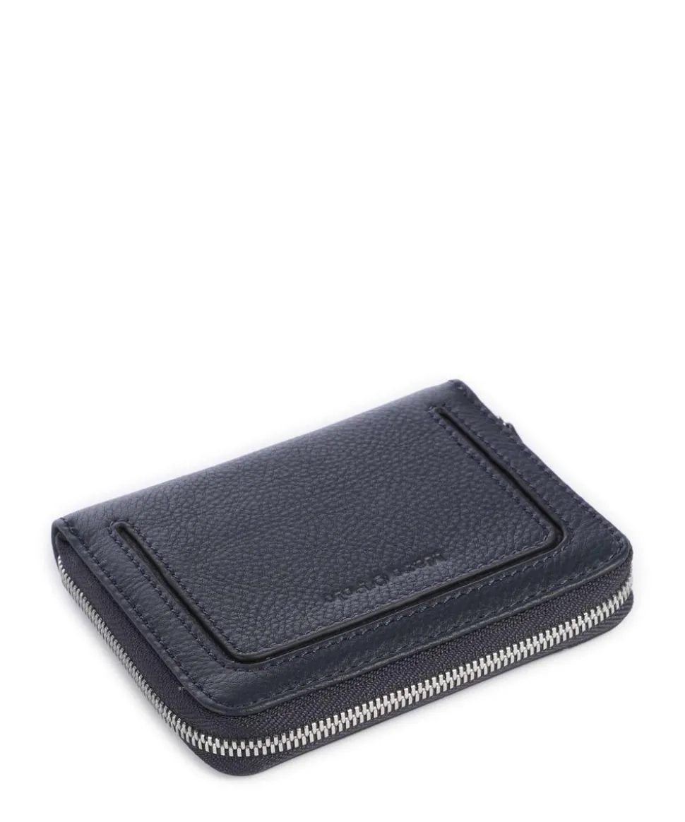 Ellis Geldbörse genarbtes Leder dunkelblau