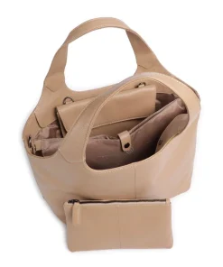 Elsa Handtasche 13″ genarbtes Rindsleder beige