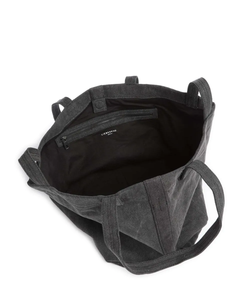 Elvira Denim M Shopper Canvas schwarz