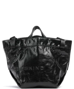 Elvira Paper Touch Crinkle S Handtasche fein genarbtes Leder schwarz