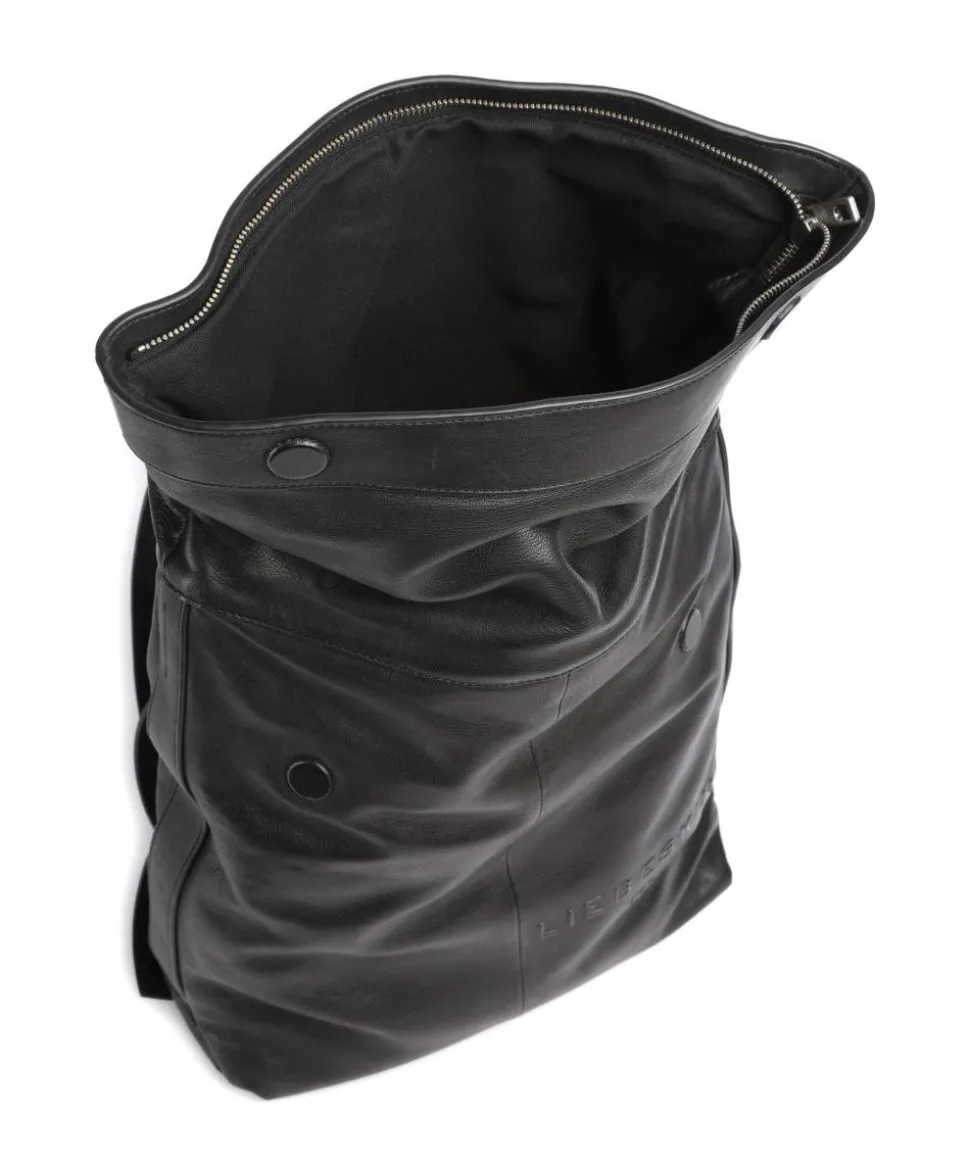 Elvira Sheep Natural L Rolltop Rucksack 13″ Schafsleder schwarz