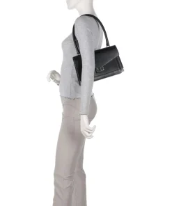 Emily Schultertasche fein genarbtes Rindsleder schwarz