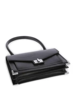 Emily Schultertasche fein genarbtes Rindsleder schwarz