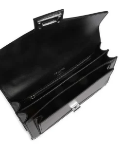 Emily Schultertasche fein genarbtes Rindsleder schwarz