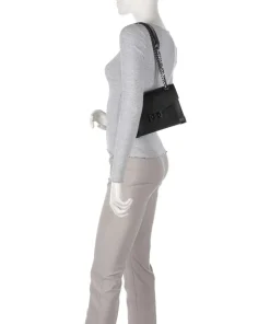 Emily Schultertasche fein genarbtes Rindsleder schwarz