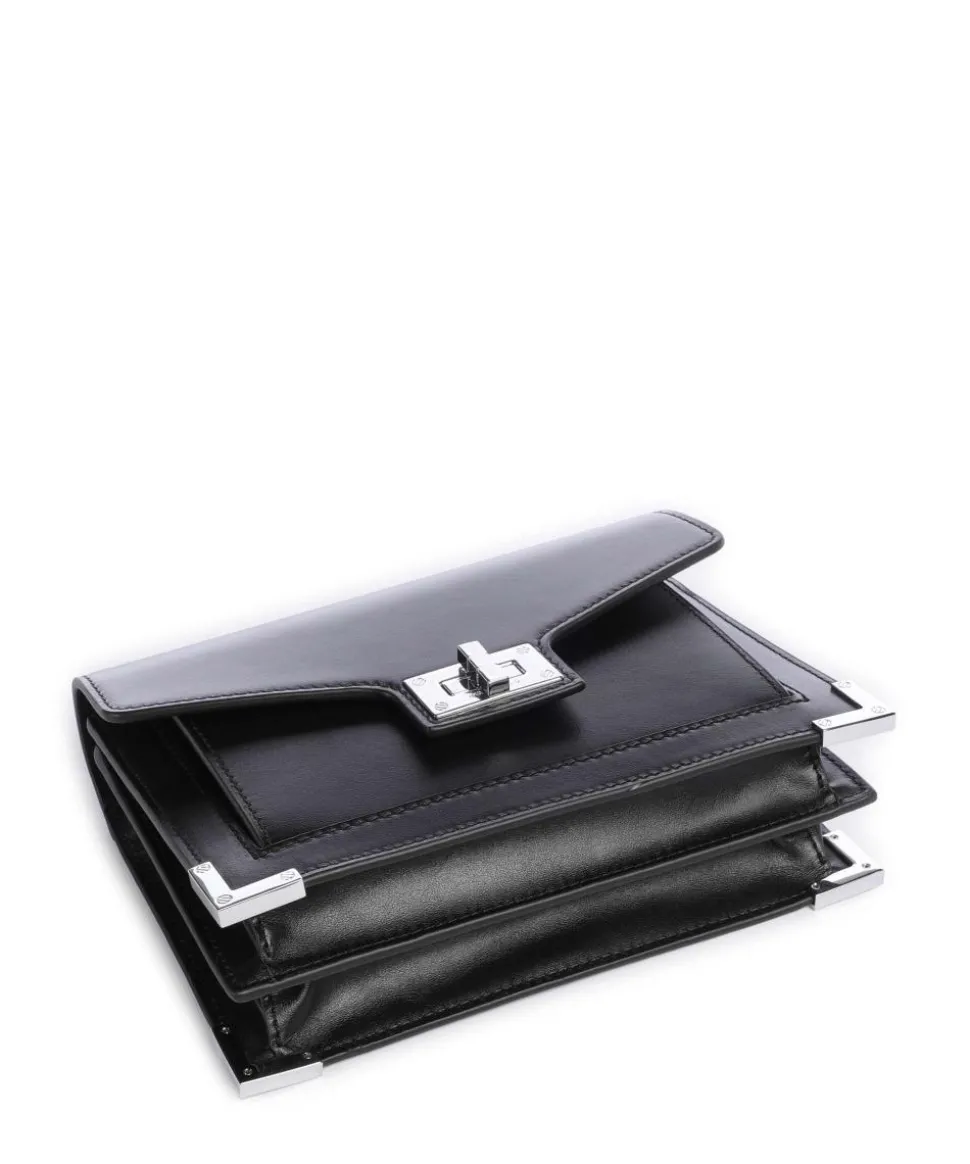 Emily Umhängetasche genarbtes Rindsleder schwarz