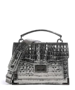 Emily Umhängetasche geprägtes Rindsleder silber