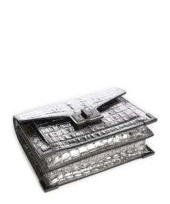 Emily Umhängetasche geprägtes Rindsleder silber