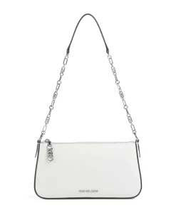 Empire Schultertasche fein genarbtes Leder weiß