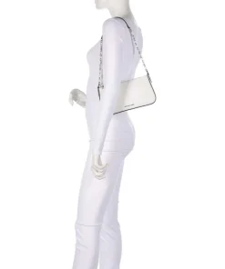 Empire Schultertasche fein genarbtes Leder weiß