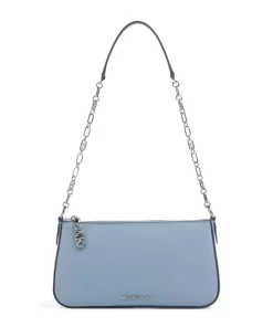 Empire Schultertasche fein genarbtes Leder blaugrau