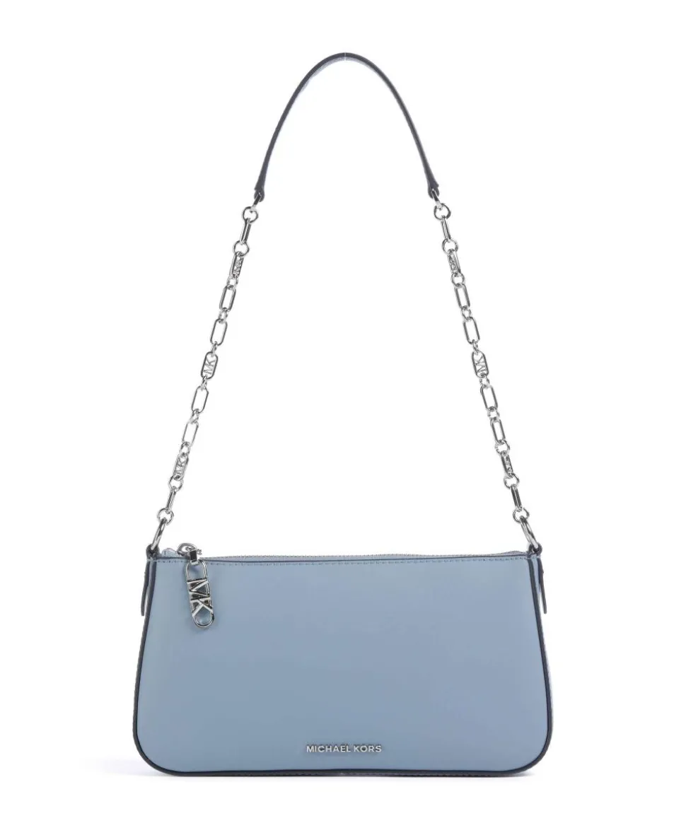 Empire Schultertasche fein genarbtes Leder blaugrau