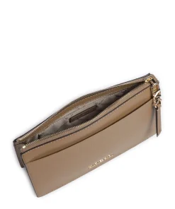 Empire Schultertasche genarbtes Leder braun