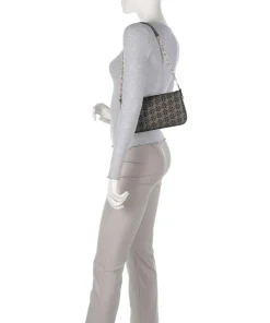 Empire Schultertasche Lederimitat schwarz/gold