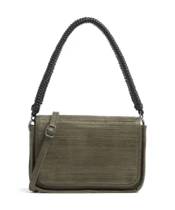 Enna Schultertasche genarbtes Leder graugrün