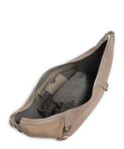 Enya Cozy Beuteltasche aufgerautes Leder beige