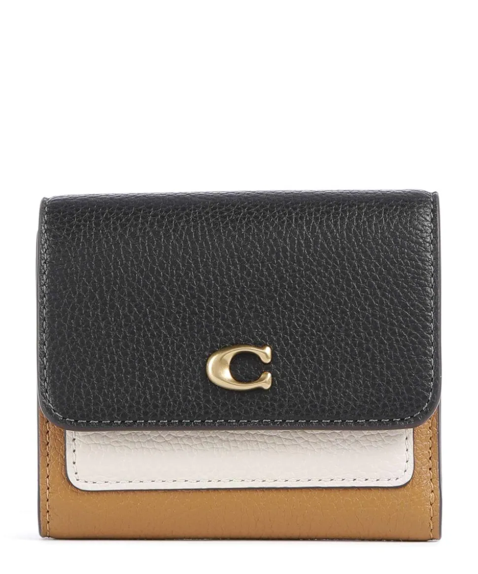 Essential Colorblock Geldbörse genarbtes Rindsleder schwarz/braun