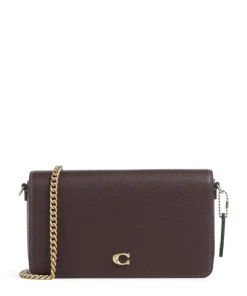 Essential Umhängetasche genarbtes Leder dunkelbraun