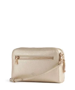 Estate Metallo Umhängetasche genarbtes Leder gold