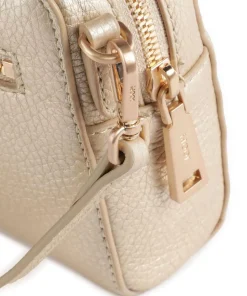 Estate Metallo Umhängetasche genarbtes Leder gold