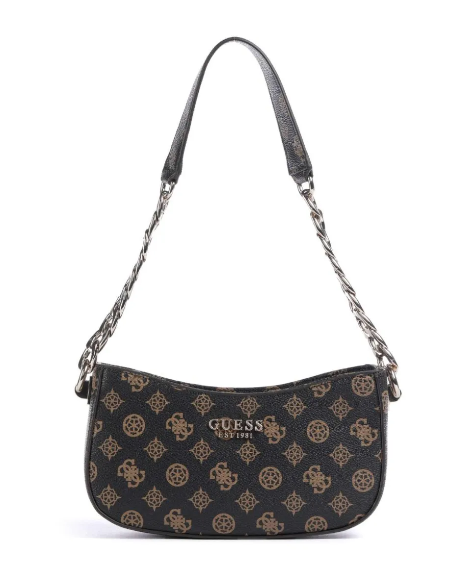 Evelune Schultertasche Lederimitat dunkelbraun