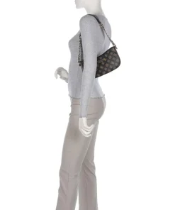 Evelune Schultertasche Lederimitat dunkelbraun