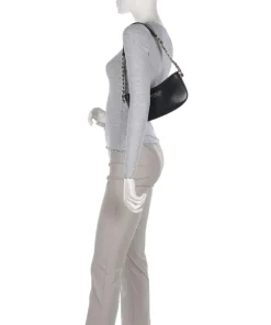 Evelune Schultertasche Lederimitat schwarz